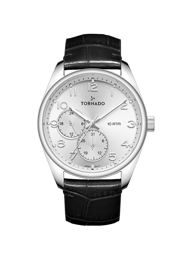 Tornado Men's Multi Function White Dial Watch- T25102-SLBW
