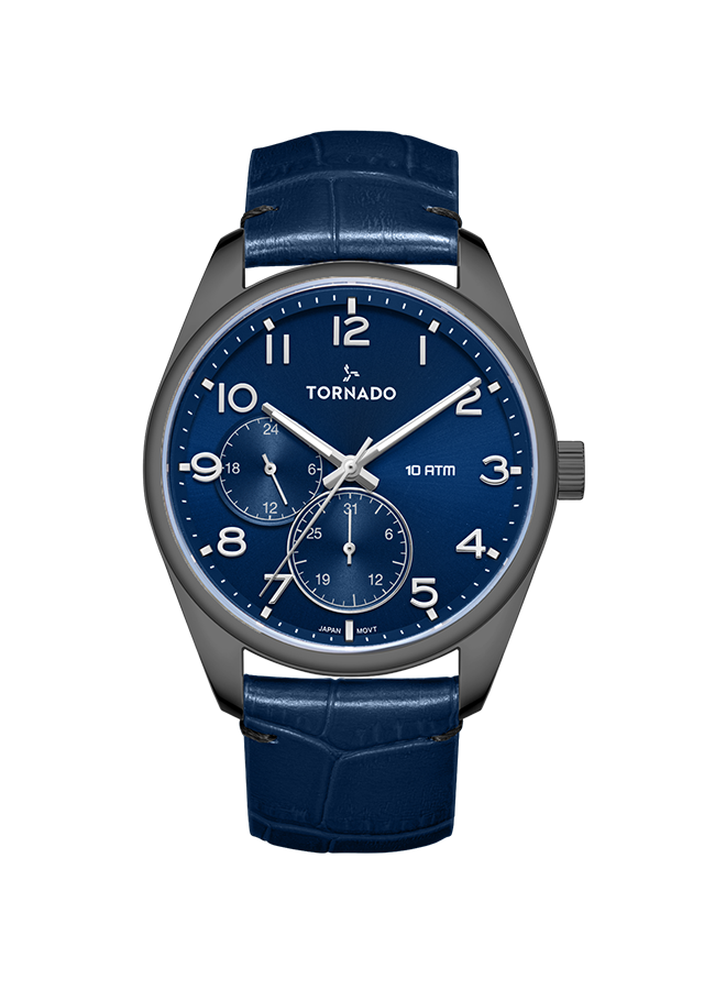Tornado Men's Multi Function Blue Dial Watch- T25102-XLNN